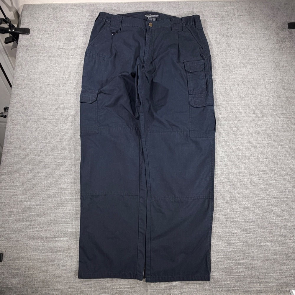 5.11 Tactical Cargo Pants Mens 36x30 Navy Blue Good Ripstop Utility 74273 - Picture 2 of 8